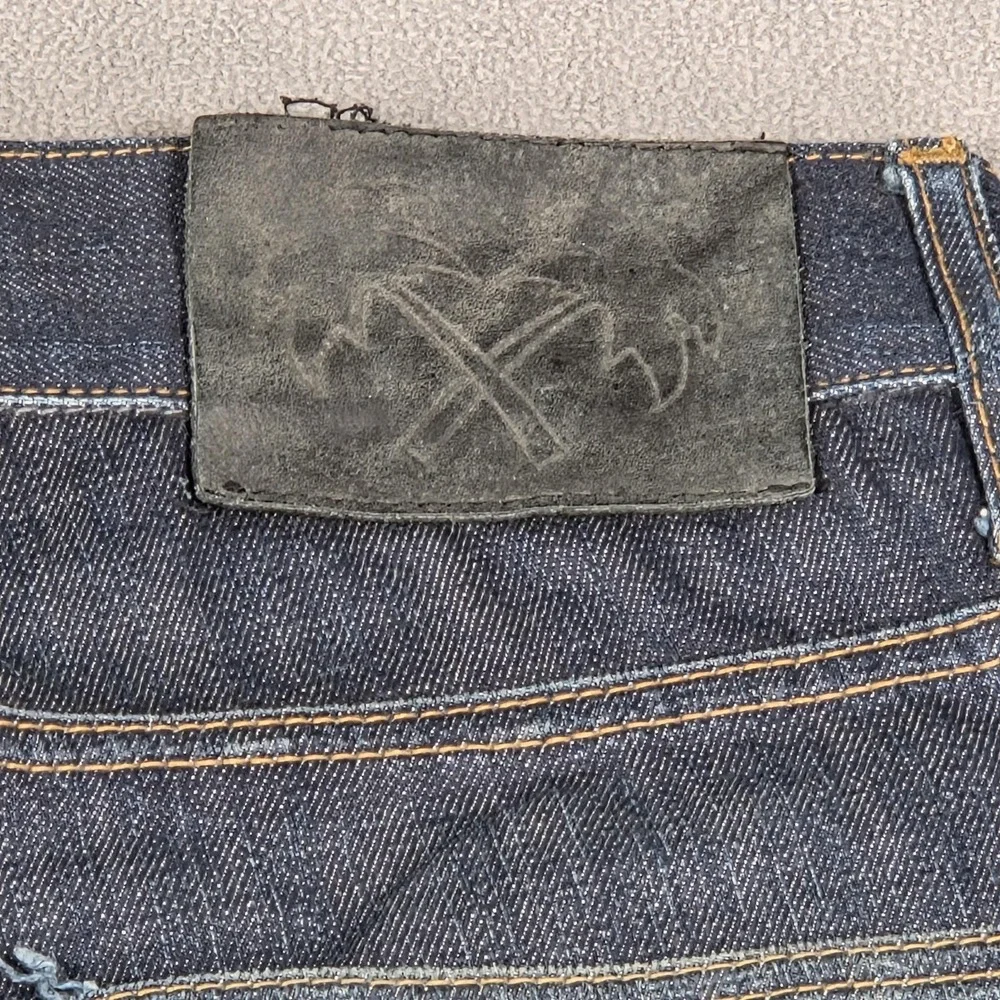Selvedge Denim Jeans Mens‎ Blue Dark Wash Straight Leg Zip Fly Fits 30x30